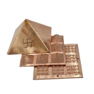100x Poweful Copper Vastu Pyramid Set – 4 Inch Vastu Remedies for Positive Vastu Energy Vibrations at Home, Office, Factory, Plot