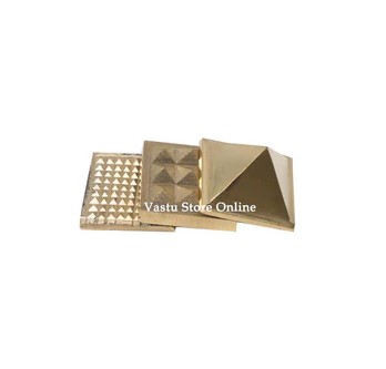 Brass Vastu Pyramid Set for Home Office Temple - 1 inch