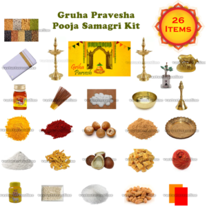 Gruhapravesha Pooja Samagri Kit, Contains 24 Items Kit for Pooja, Temple, Gifting Purpose, New Home
