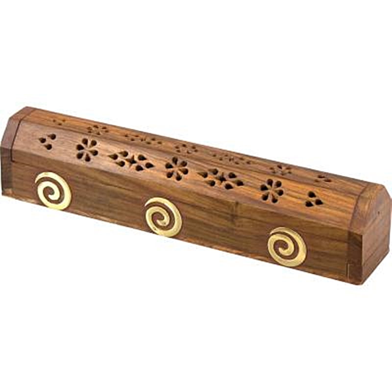 Wooden Incense Burner & Storage Box Large Spiral